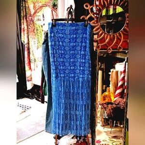 Blue Lace Fringe Skirt